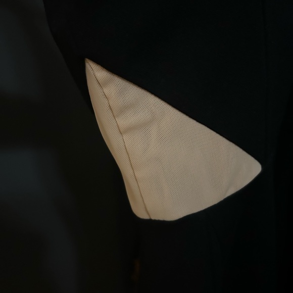 ERIN by Erin Fetherston Black Dress With Cutouts Nude Mesh Cocktail LBD Size 2 - Picture 6 of 8